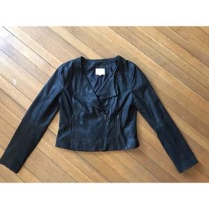 LOFT leather black Moto jacket size 8